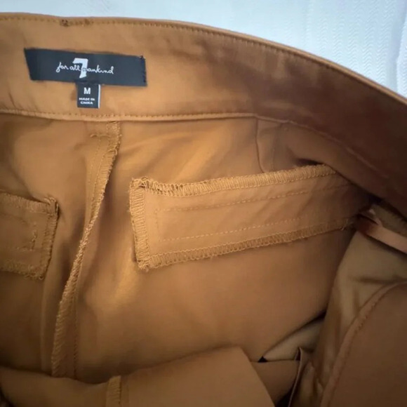 Seven for All Mankind High-Waist Pleated Semi Wide-Leg Trousers Brown Women's M - Picture 11 of 14